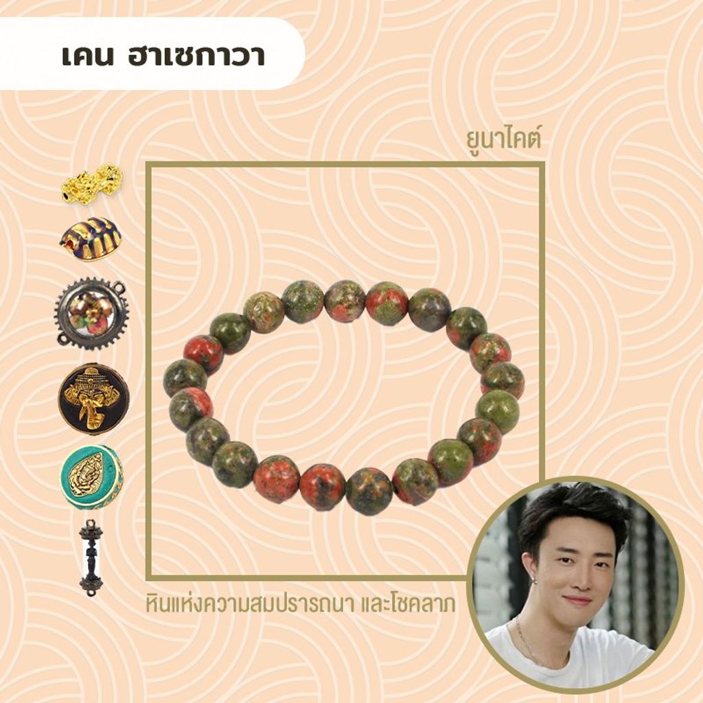 กำไลหินยูนาไคต์ (Unakite) - ราคานี้ไม่รวมเครื่องราง