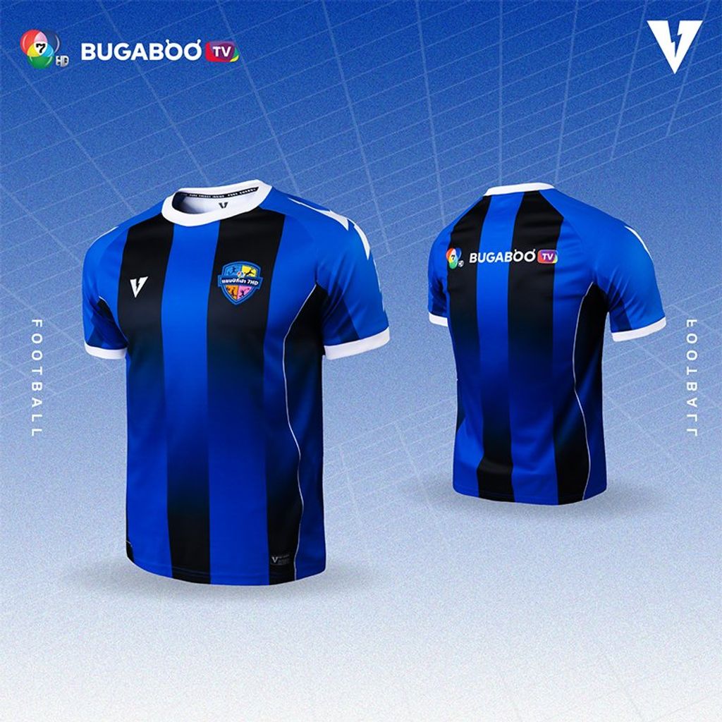 เสื้อฟุตบอลสีน้ำเงิน คอกลม