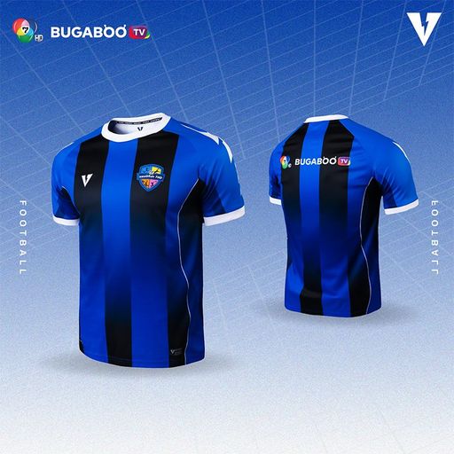 เสื้อฟุตบอลสีน้ำเงิน คอกลม